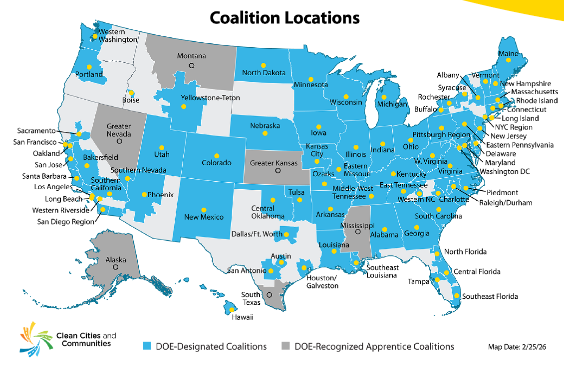 locations of clean communities coalitions across the United States